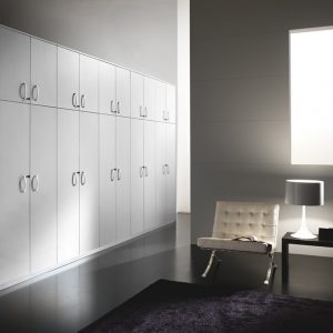Armadio ante battenti portadocumenti bianco opaco con serratura cm. 450x45,6 h256 - AM 05