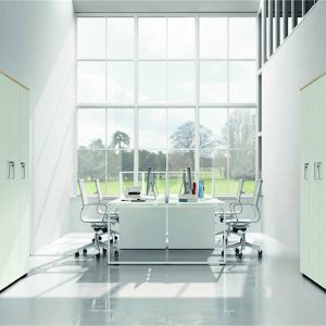 Armadio ante battenti bianco opaco con inserti acero e serratura cm. 180x45,6 h192 - AM 12