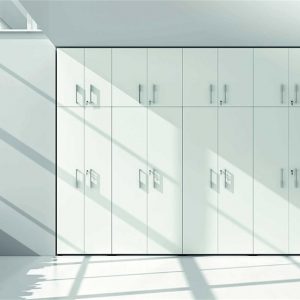 Armadio ante battenti portadocumenti bianco opaco con serratura cm. 360x45 h271,8 - AM 27