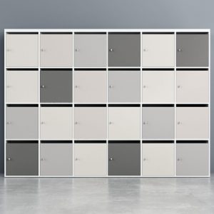 Armadio locker ante battenti agave, grigio dorian e titanio con chiave e serratura cm. 270x45 h153,6 - AM 38