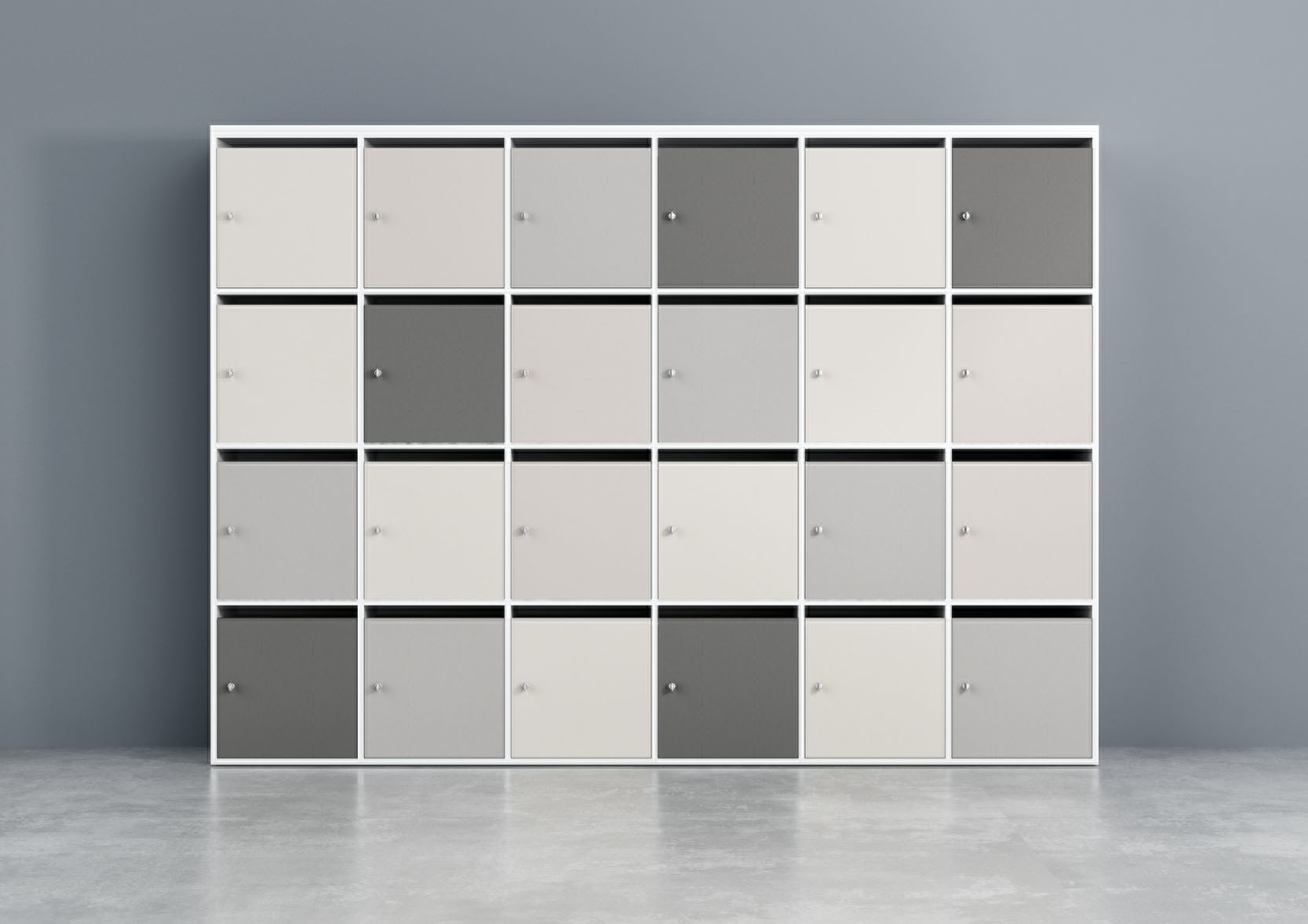 Armadio locker ante battenti agave, grigio dorian e titanio con chiave e serratura cm. 270x45 h153,6 - AM 38
