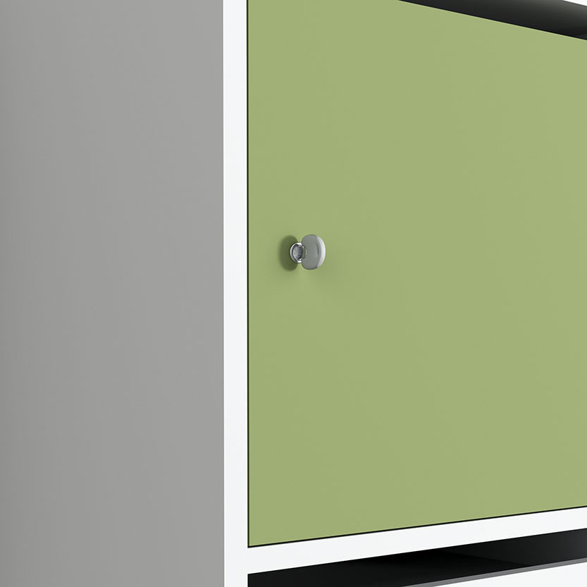 Armadio locker ante battenti bianco, rovere e oliva con chiave e serratura cm. 135x45 h115,2 - AM 37