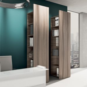 Armadio libreria portadocumenti in olmo storm con vani a giorno cm. 45x45,6 h196,5 – AM 43