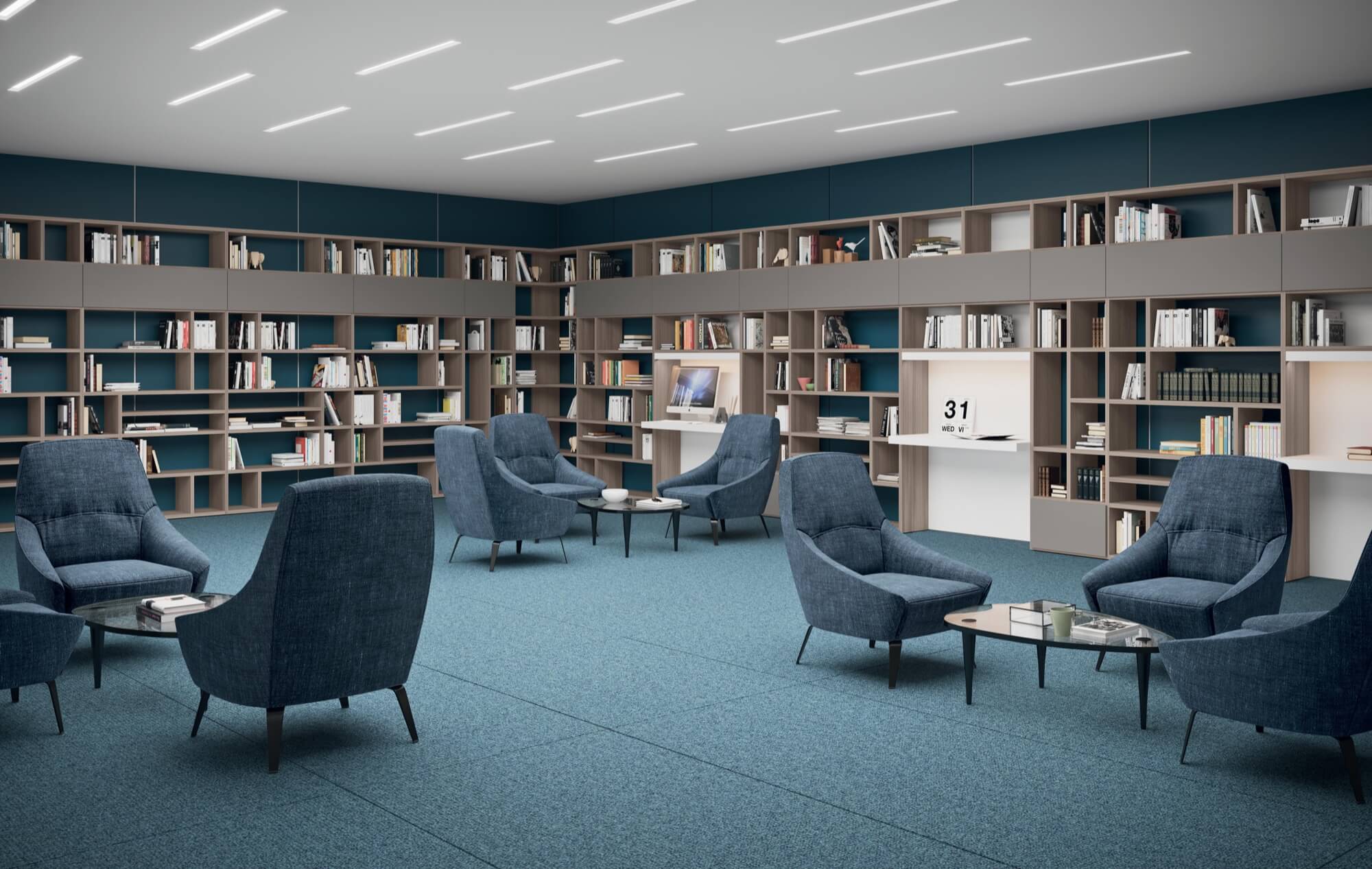 Armadio libreria per archivio documenti grigio e titanio con vani a giorno composizione su misura – AM 60