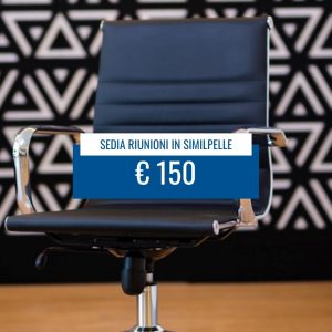 Sedia riunioni in similpelle nera